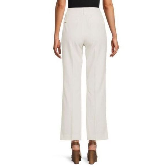 Tommy Hilfiger H25P0261 Women Sz 12 Ivory Hi-Rise Split Ankle Trouser Pants - Picture 2 of 12